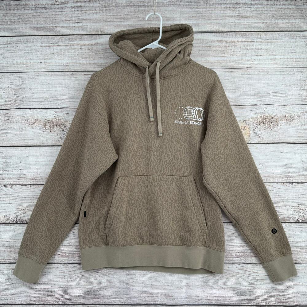 Stance Animal Print Hoodie Sweatshirt Adult‎ Medium Beige Brown
